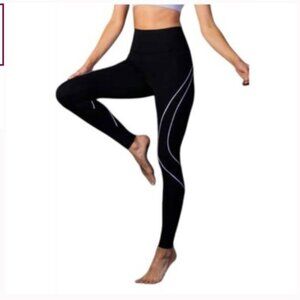 LAIRD high-waist sculpting leggings in black-lavender